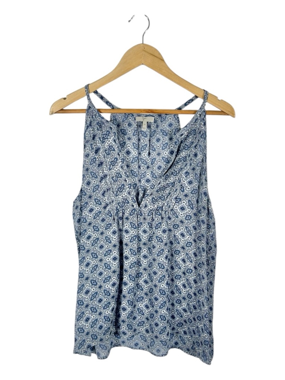 Joie Blue Boho Pattern Silk Tank Top Blouse Size Medium